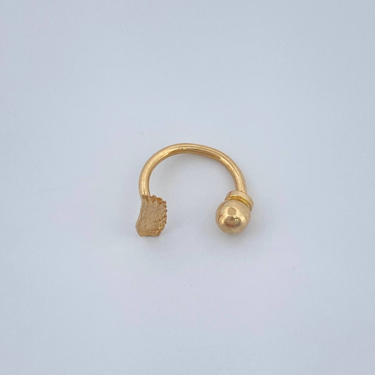 Piercing Curvo Hoja 0.4gr / 1cm / Oro Amarillo 18K &