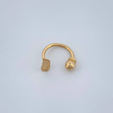 Piercing Curvo Hoja 0.4gr / 1cm / Oro Amarillo 18K &