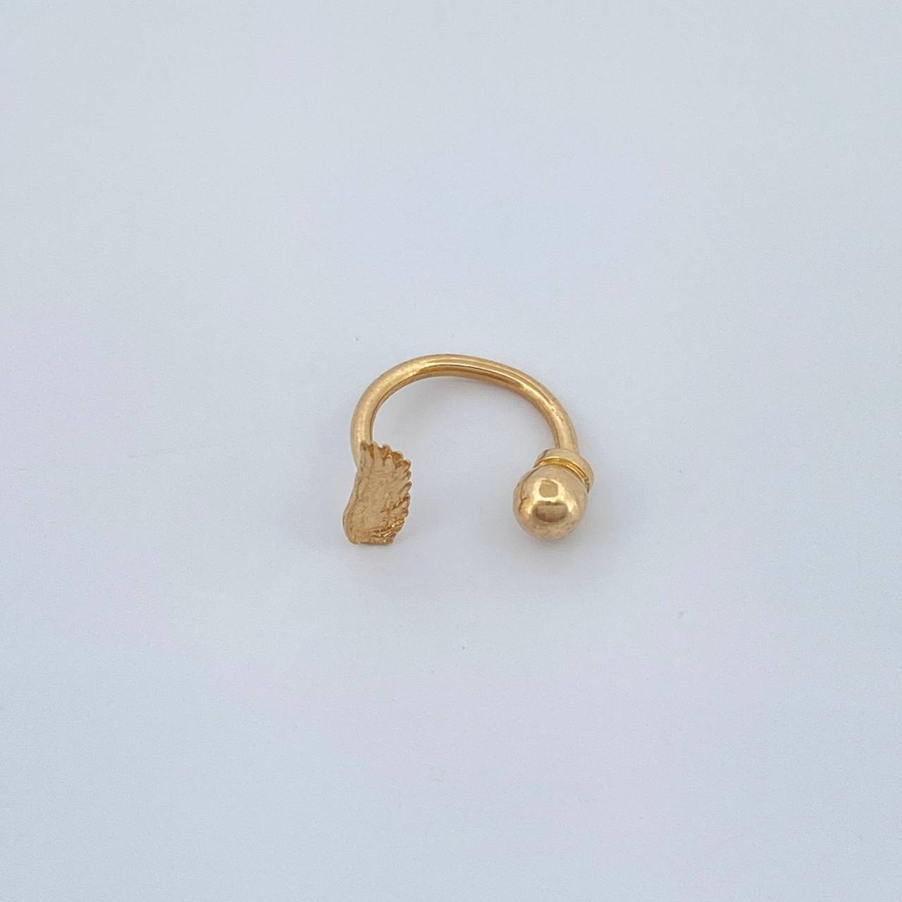 Piercing Curvo Hoja 0.4gr / 1cm / Oro Amarillo 18K &