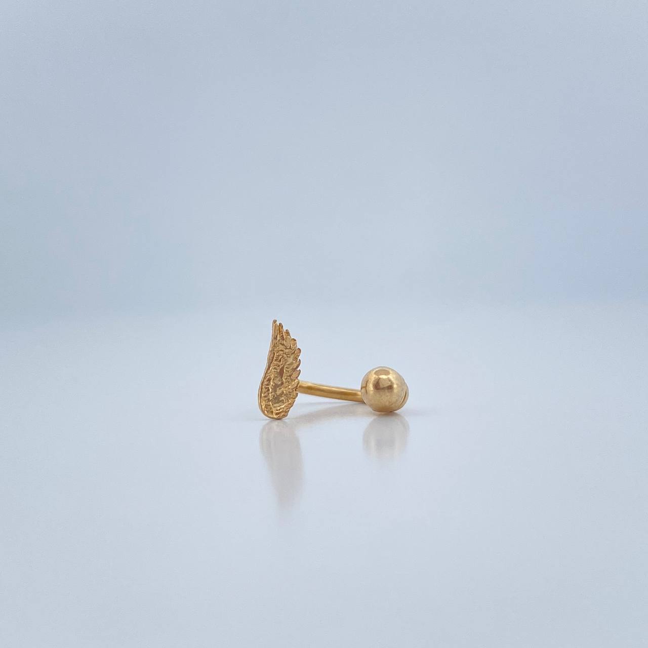 Piercing Curvo Hoja 0.4gr / 1cm / Oro Amarillo 18K &