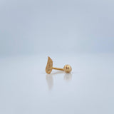 Piercing Curvo Hoja 0.4gr / 1cm / Oro Amarillo 18K &