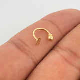 Piercing Curvo Hoja 0.4gr / 1cm / Oro Amarillo 18K &