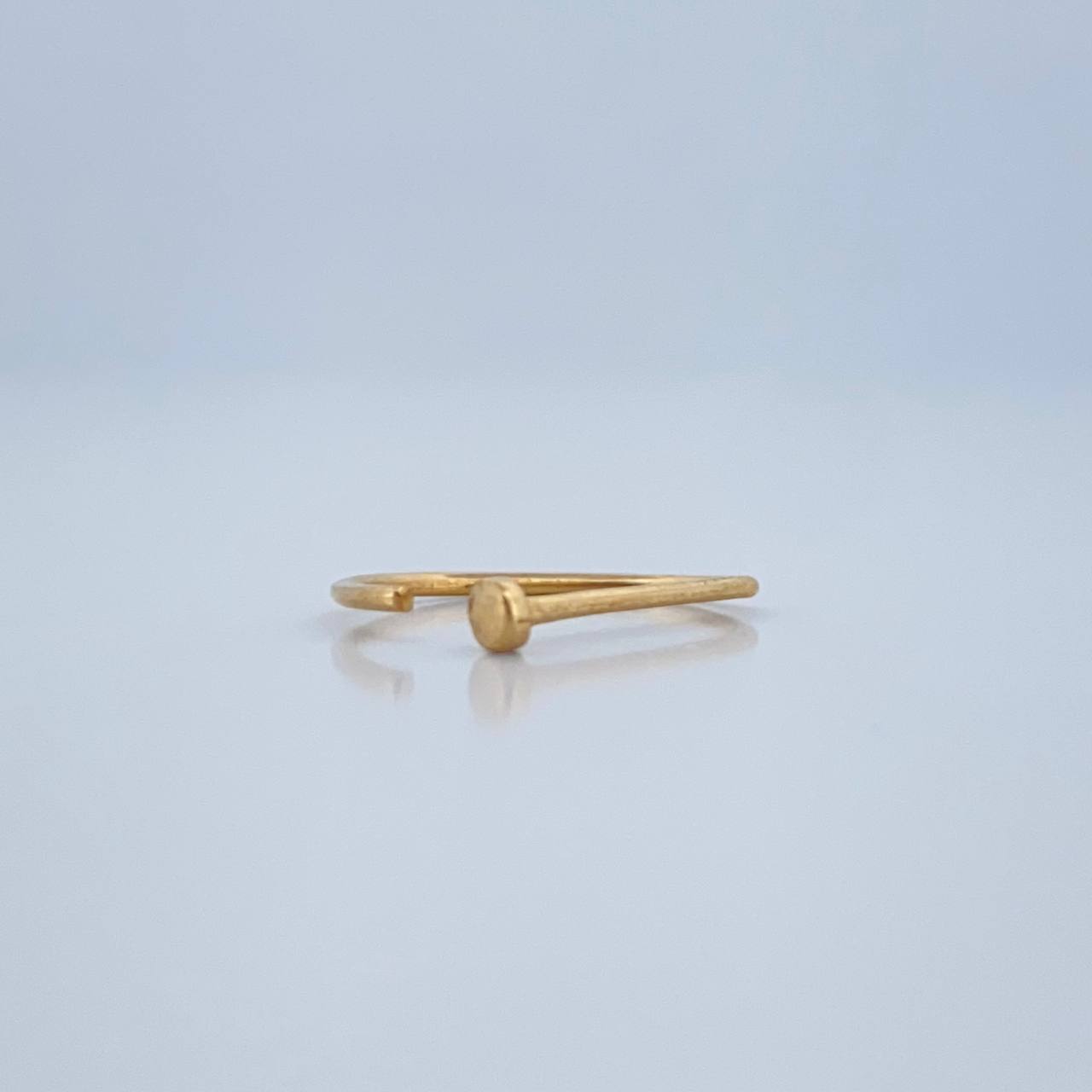 Piercing Media Curva Cabeza Plana 0.35gr / 1.4cm / Oro Amarillo 18K &