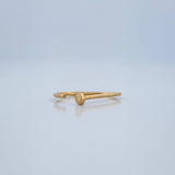 Piercing Media Curva Cabeza Plana 0.35gr / 1.4cm / Oro Amarillo 18K &