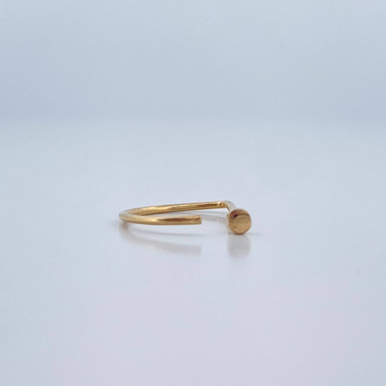 Piercing En arco cabeza plana 0.35gr / 1.4cm / Oro Amarillo 18K &