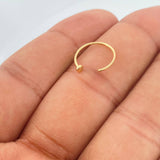 Piercing Media Curva Cabeza Plana 0.35gr / 1.4cm / Oro Amarillo 18K &