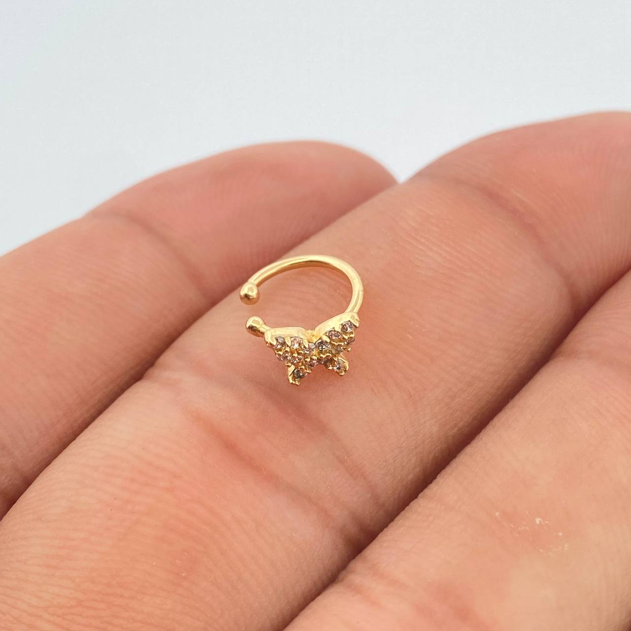 Piercing Earcuff Simulador Mariposa 0.65gr / 0.9cm / Oro Amarillo 18K &