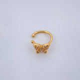 Piercing Earcuff Simulador Mariposa 0.65gr / 0.9cm / Oro Amarillo 18K &