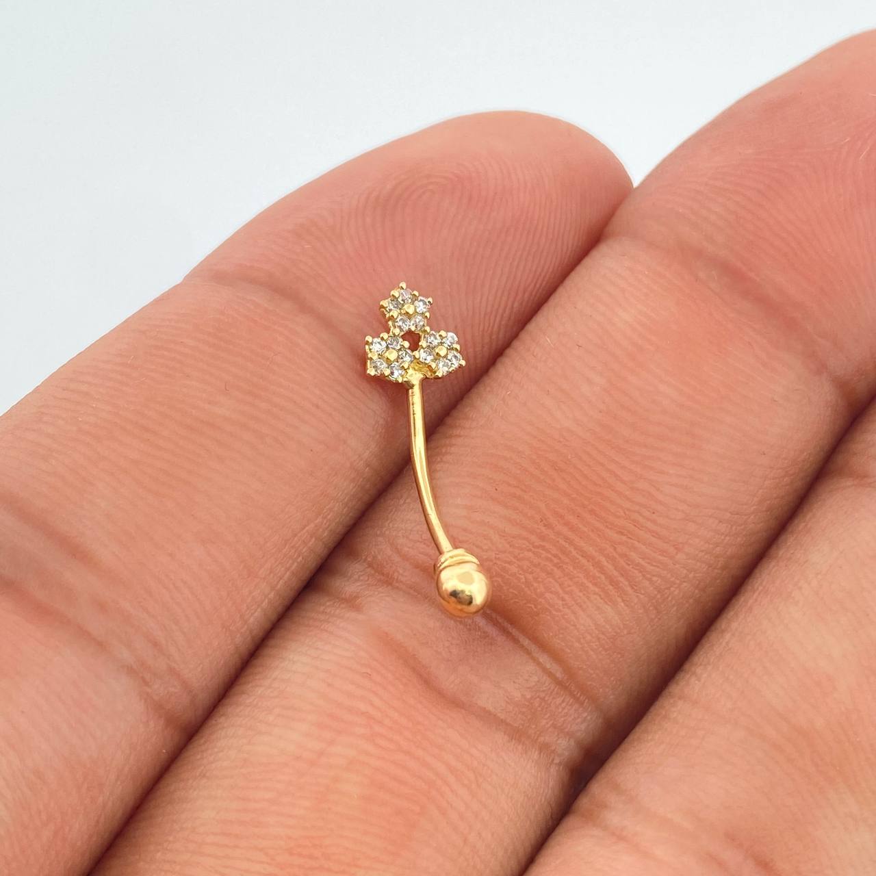 Piercing Ombligo Flores 0.5gr / 2cm / Oro Amarillo 18K &