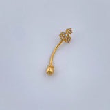 Piercing Ombligo Flores 0.5gr / 2cm / Oro Amarillo 18K &