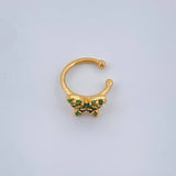 Piercing Earcuff Simulador Mariposa 0.6gr / 0.9cm / Oro Amarillo 18K &