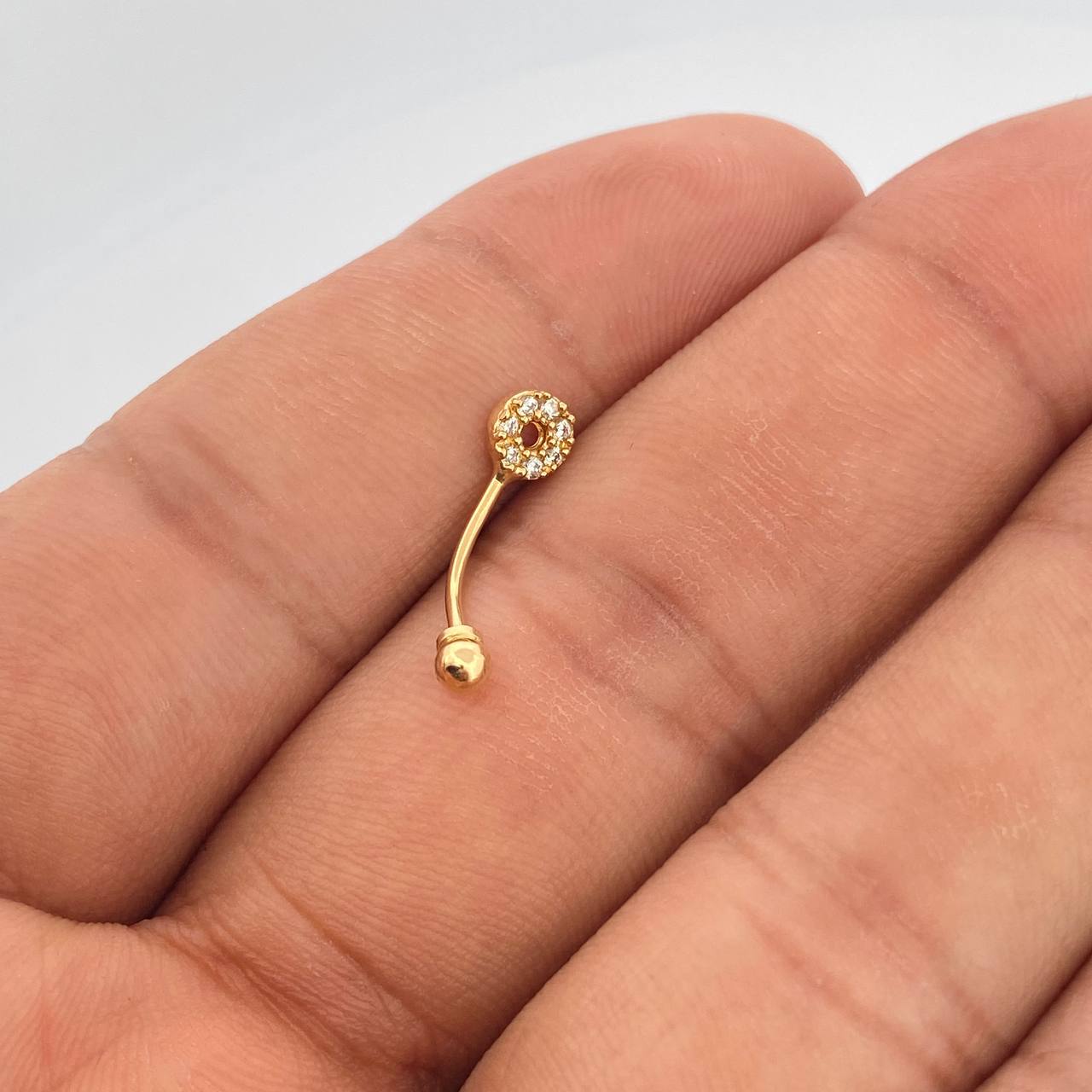 Piercing Ombligo circulo 0.55gr / 2cm / Oro Amarillo 18K &