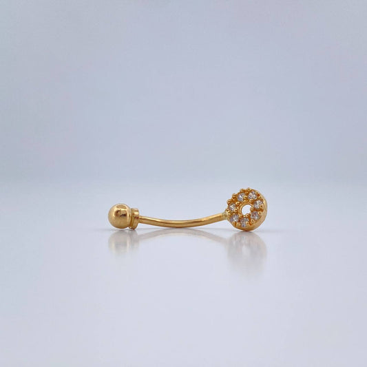 Piercing Ombligo circulo 0.55gr / 2cm / Oro Amarillo 18K &