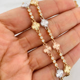 Pulso Halo Trebol 7.55g / 19cm / 2.64mm Tres Oros 18K