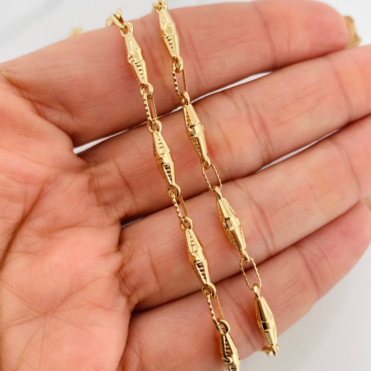 Cadena Rustica Dubai 10.7g / 60cm / 3.55mm Oro Amarillo 18K