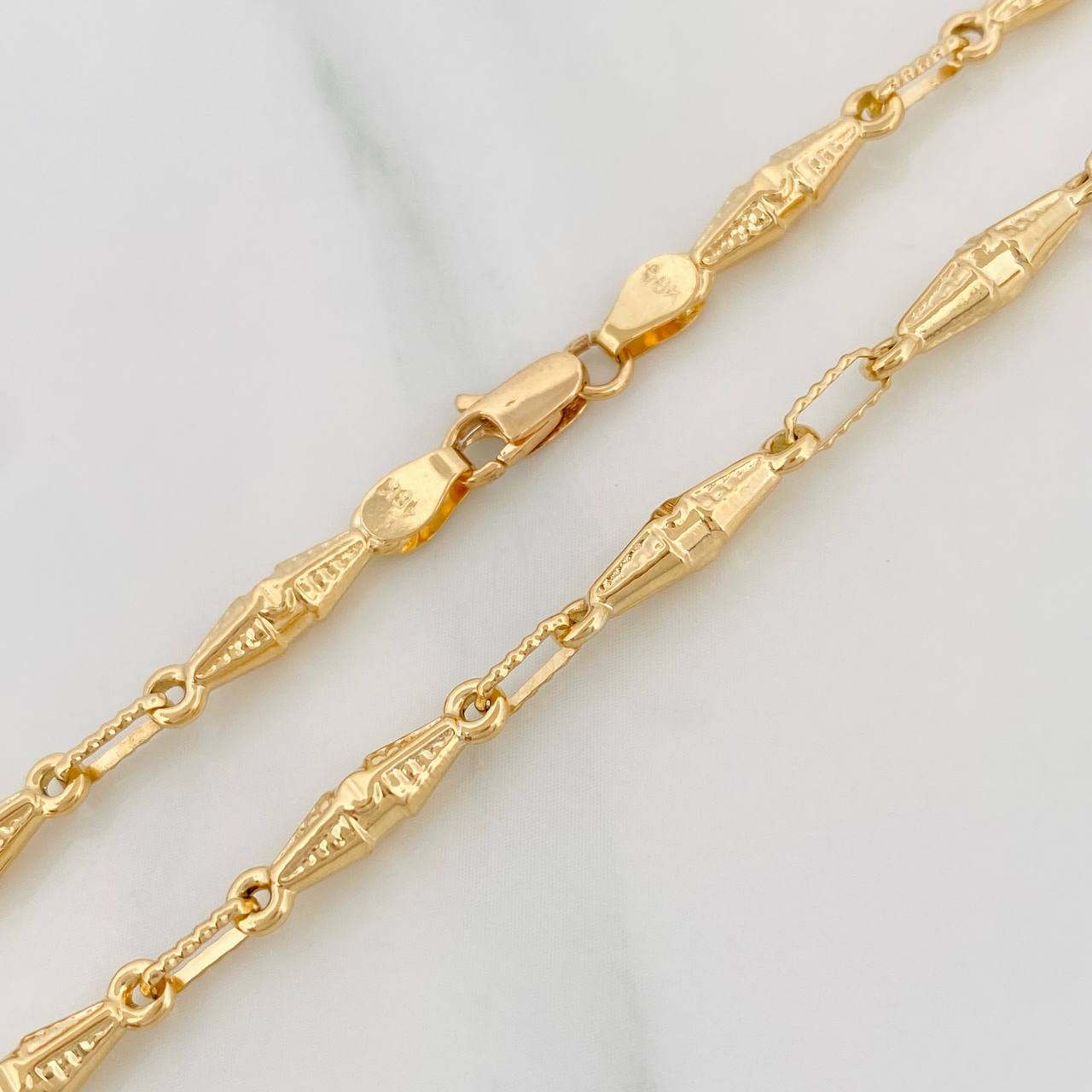 Cadena Rustica Dubai 10.7g / 60cm / 3.55mm Oro Amarillo 18K