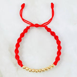 Pulsera Roja Bolas 1.05gr / Oro Amarillo 18K (A.C)
