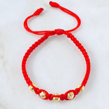 Pulsera Roja Bolas 0.9gr / Oro Amarillo 18K (A.C)
