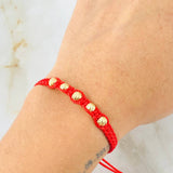 Pulsera Roja Bolas 0.9gr / Oro Amarillo 18K (A.C)
