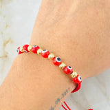 Pulsera Roja Ojos Turcos  1.1gr / Oro Amarillo 18K (A.C)