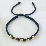 Pulsera Negra Bolas 1.05gr / Oro Amarillo 18K (A.C)