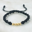 Pulsera Negra Bolas 0.45gr / Oro Amarillo 18K (A.C)