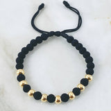 Pulsera Negra Bolas 1.65gr / Oro Amarillo 18K (A.C)