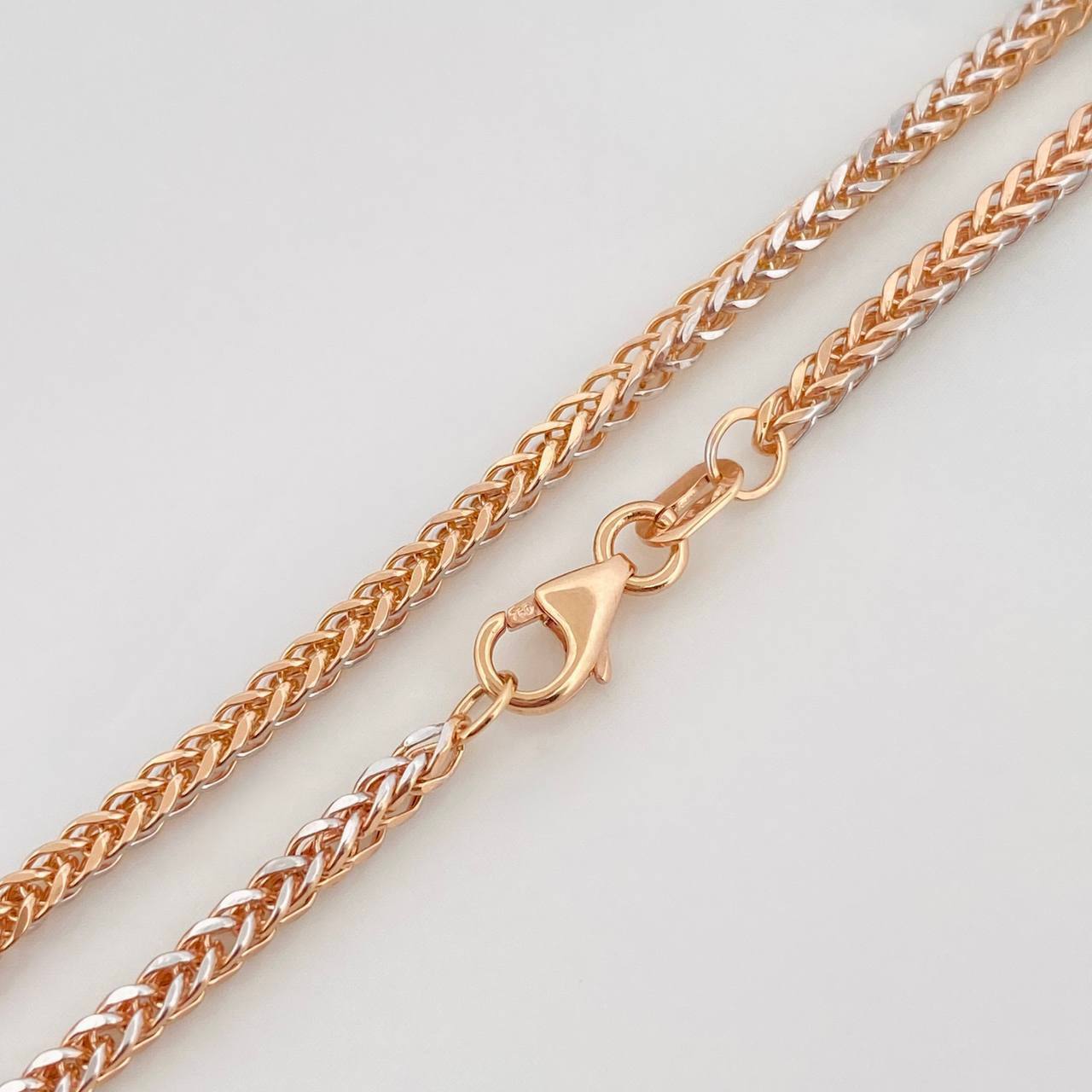 Cadena Franco 5.45g / 60cm / 1.5mm Dos Oros Blanco Rosa 18K