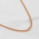 Cadena Franco 5.45g / 60cm / 1.5mm Dos Oros Blanco Rosa 18K