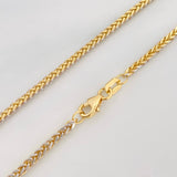 Cadena Franco 5.5g / 60cm / 1.54mm Dos Oros Amarillo Blanco 18K