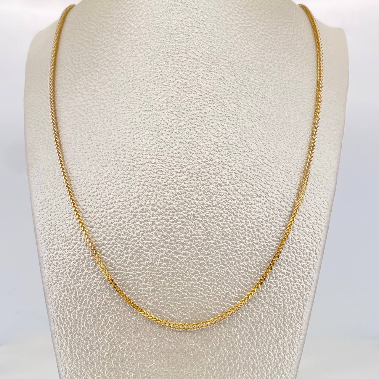 Cadena Franco 5.5g / 60cm / 1.54mm Dos Oros Amarillo Blanco 18K