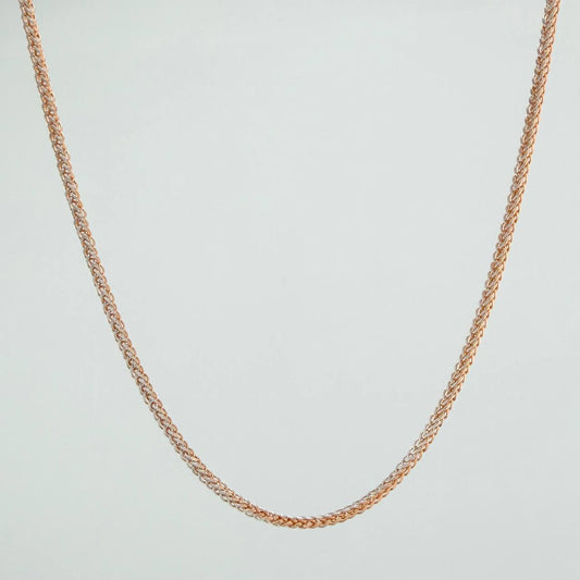 Cadena Franco 3.55gr / 60cm / 1.35mm Dos Oros Blanco Rosa +3 18K $