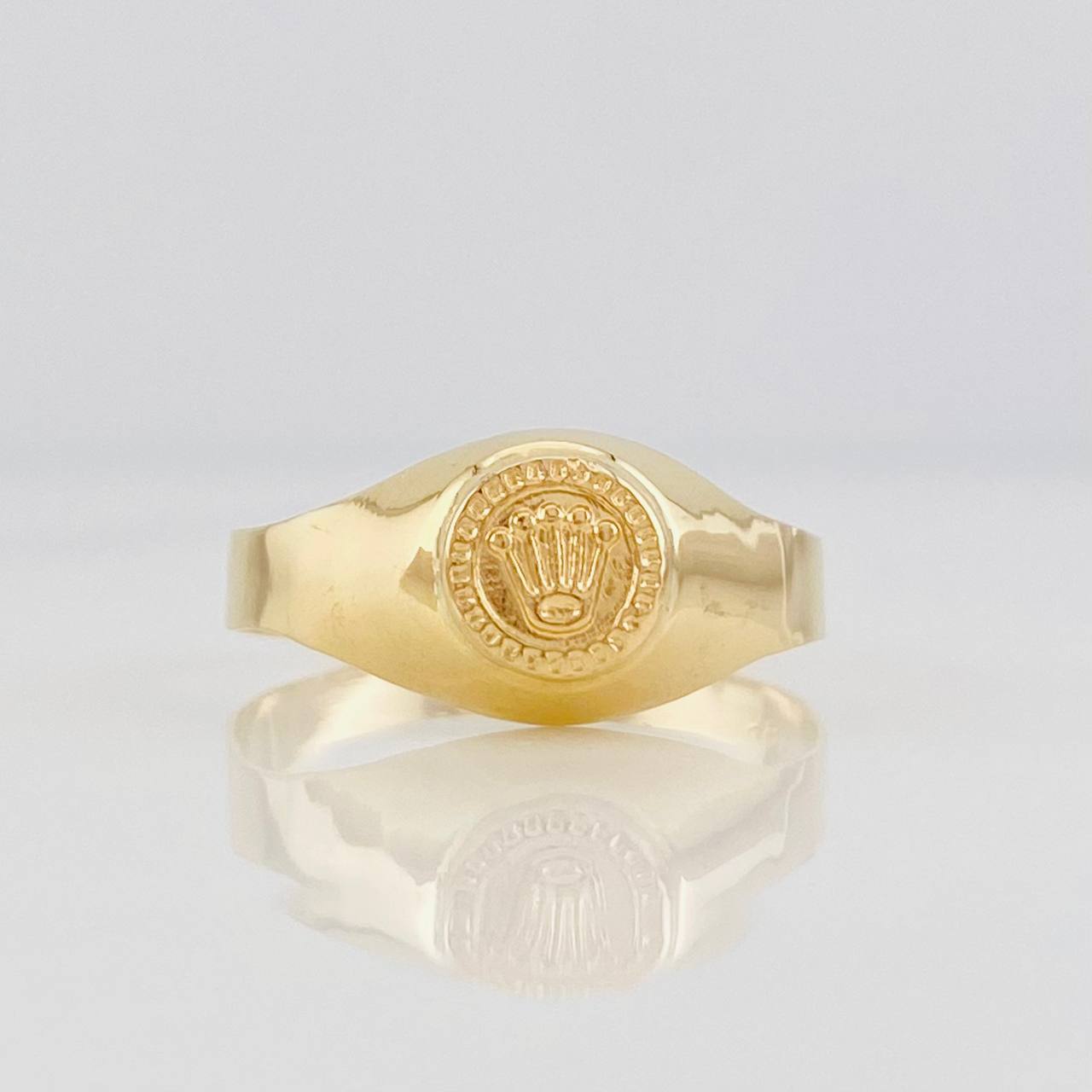 Anillo Sello Corona 1.75g / T8 1/2 Oro Amarillo 18K