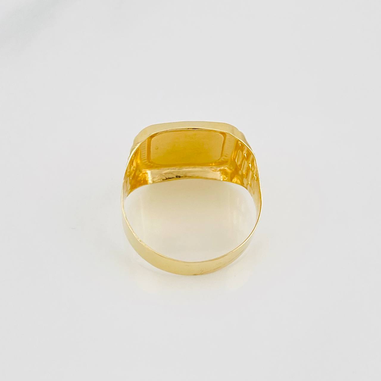Anillo Sello Bordeado Aguila 3.75g / T10 1/4 Oro Amarillo 18K