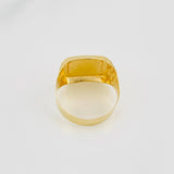 Anillo Sello Bordeado Aguila 3.75g / T10 1/4 Oro Amarillo 18K