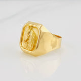 Anillo Sello Caballo 3.9g / T10 Oro Amarillo 18K