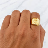 Anillo Sello Caballo 3.9g / T10 Oro Amarillo 18K