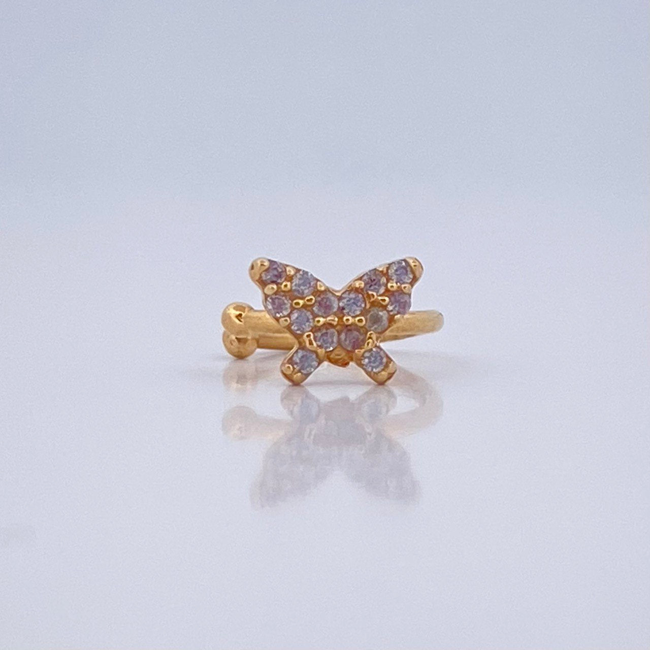 Piercing Earcuff Simulador Mariposa 0.65gr / 0.9cm / Oro Amarillo 18K &