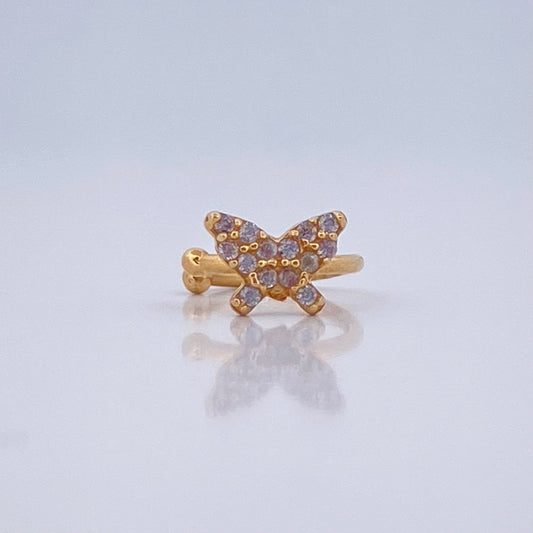Piercing Earcuff Simulador Mariposa 0.65gr / 0.9cm / Oro Amarillo 18K &