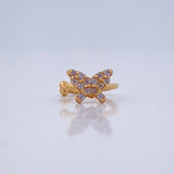 Piercing Earcuff Simulador Mariposa 0.65gr / 0.9cm / Oro Amarillo 18K &