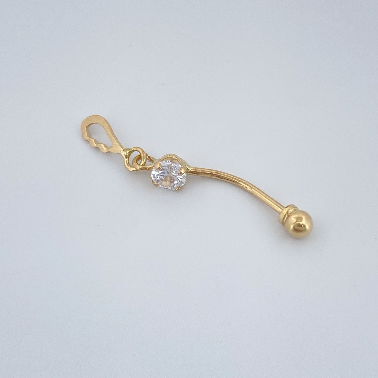 Piercing Ombligo Ala 0.6gr / 3cm / Oro Amarillo 18K $