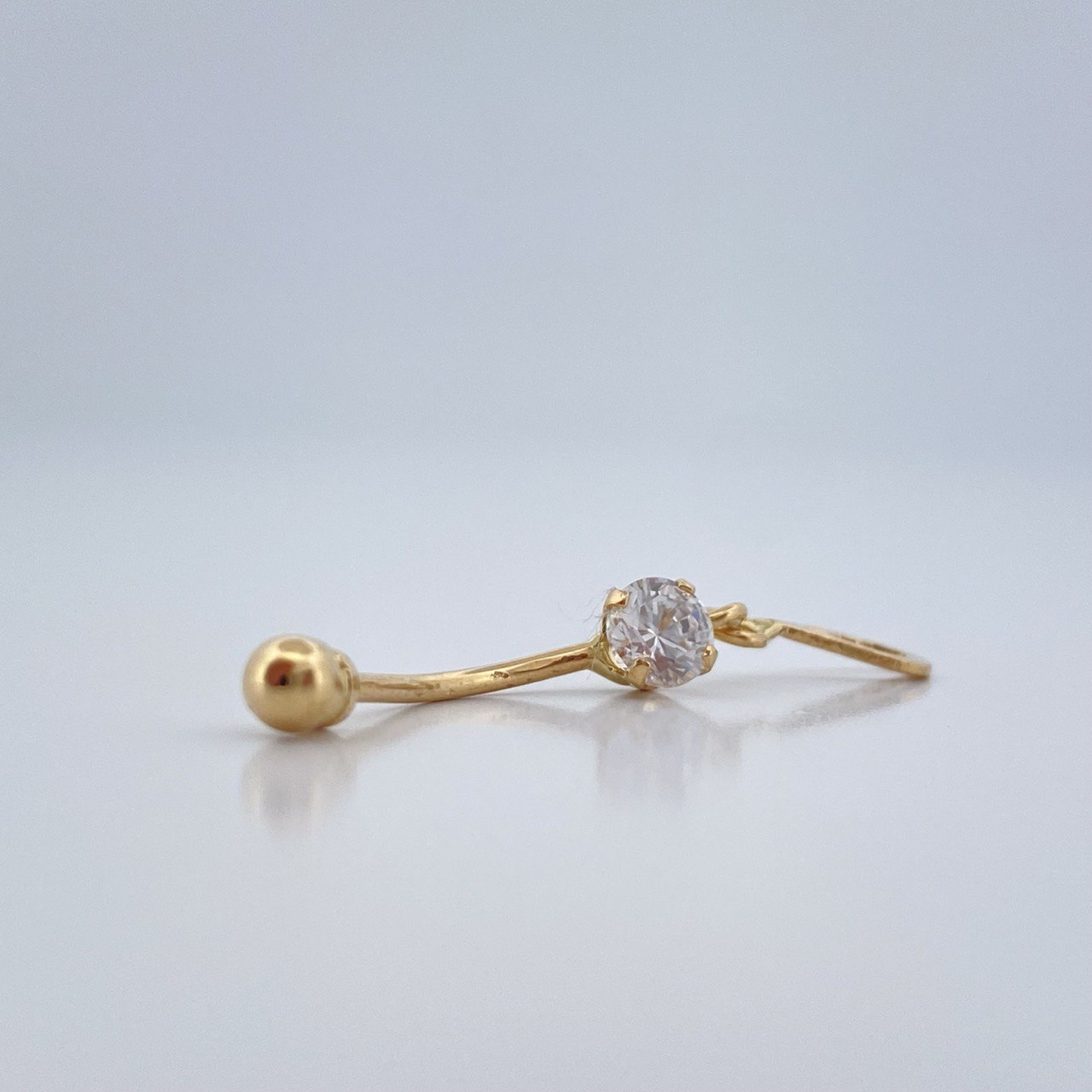 Piercing Ombligo Ala 0.6gr / 3cm / Oro Amarillo 18K $