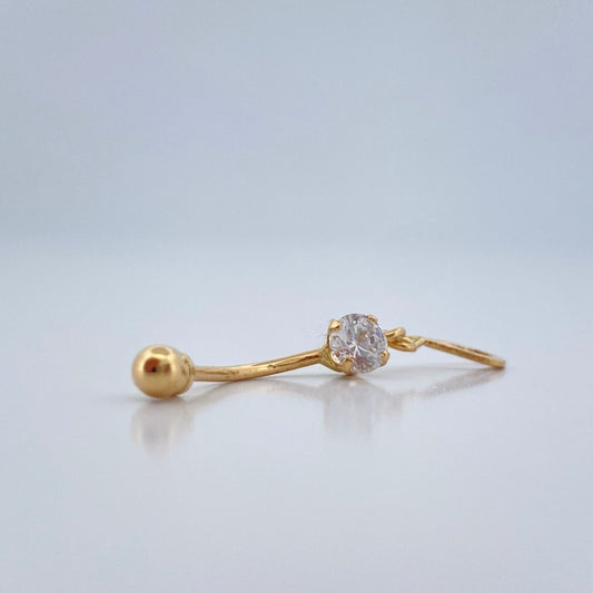 Piercing Ombligo Ala 0.6gr / 3cm / Oro Amarillo 18K $