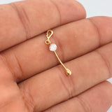 Piercing Ombligo Ala 0.6gr / 3cm / Oro Amarillo 18K $