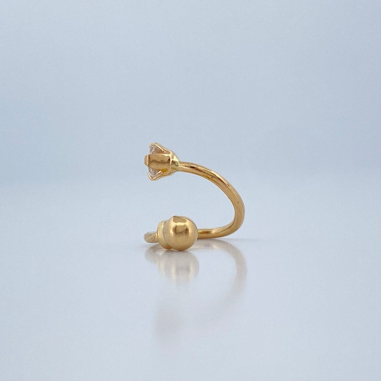 Piercing Espiral Cuatro Garras 0.5gr / 1cm / Oro Amarillo 18K $