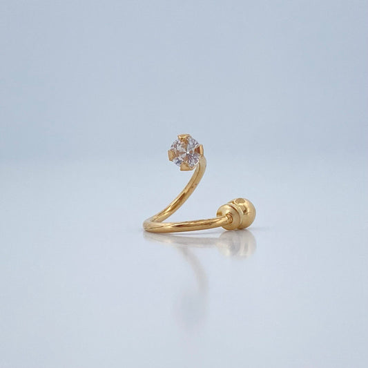 Piercing Espiral Cuatro Garras 0.5gr / 1cm / Oro Amarillo 18K $
