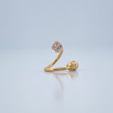 Piercing Espiral Cuatro Garras 0.5gr / 1cm / Oro Amarillo 18K $