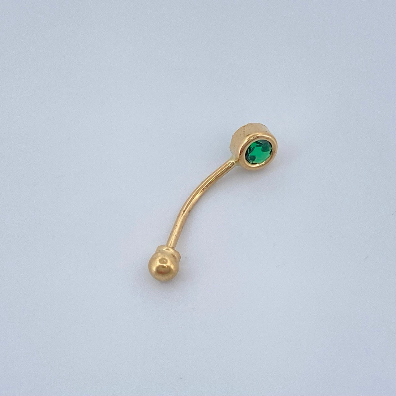 Piercing Ombligo Bisel Media Curva 0.4gr / 2cm / Oro Amarillo 18K $