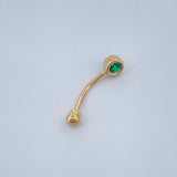Piercing Ombligo Bisel Media Curva 0.4gr / 2cm / Oro Amarillo 18K $
