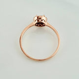 Anillo Solitario Halo 1.8gr / T7 / Oro Rosa 18K &
